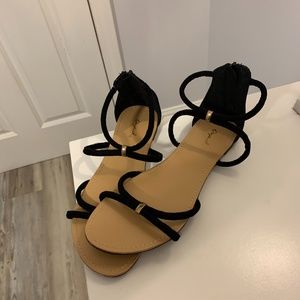 NWOT Black Suede Sandals